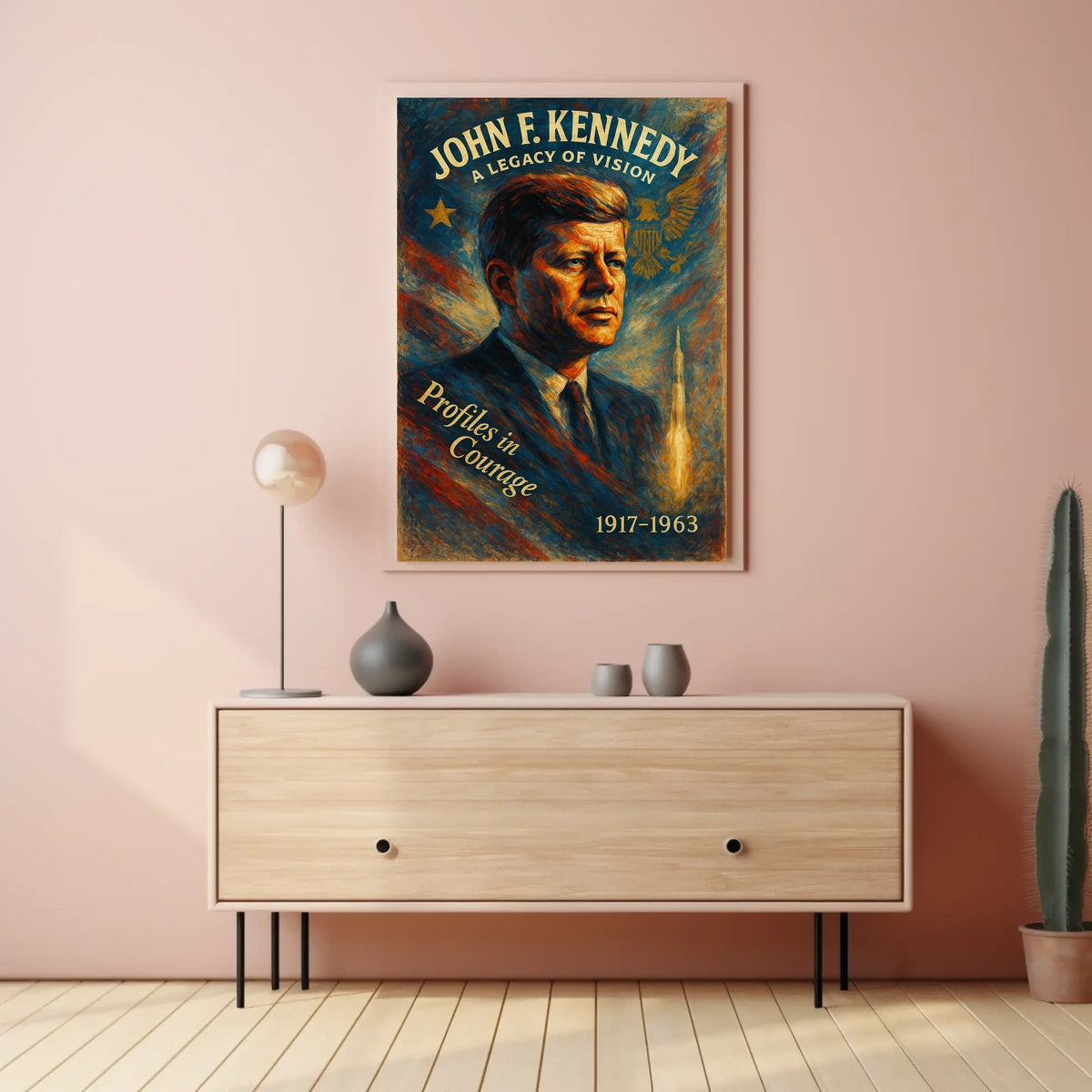 Patriotic Leadership Visionary Space Exploration Art Poster