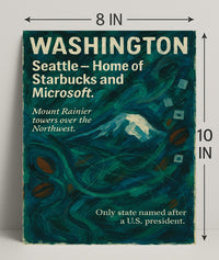 Washington Landmarks Modern Travel Poster