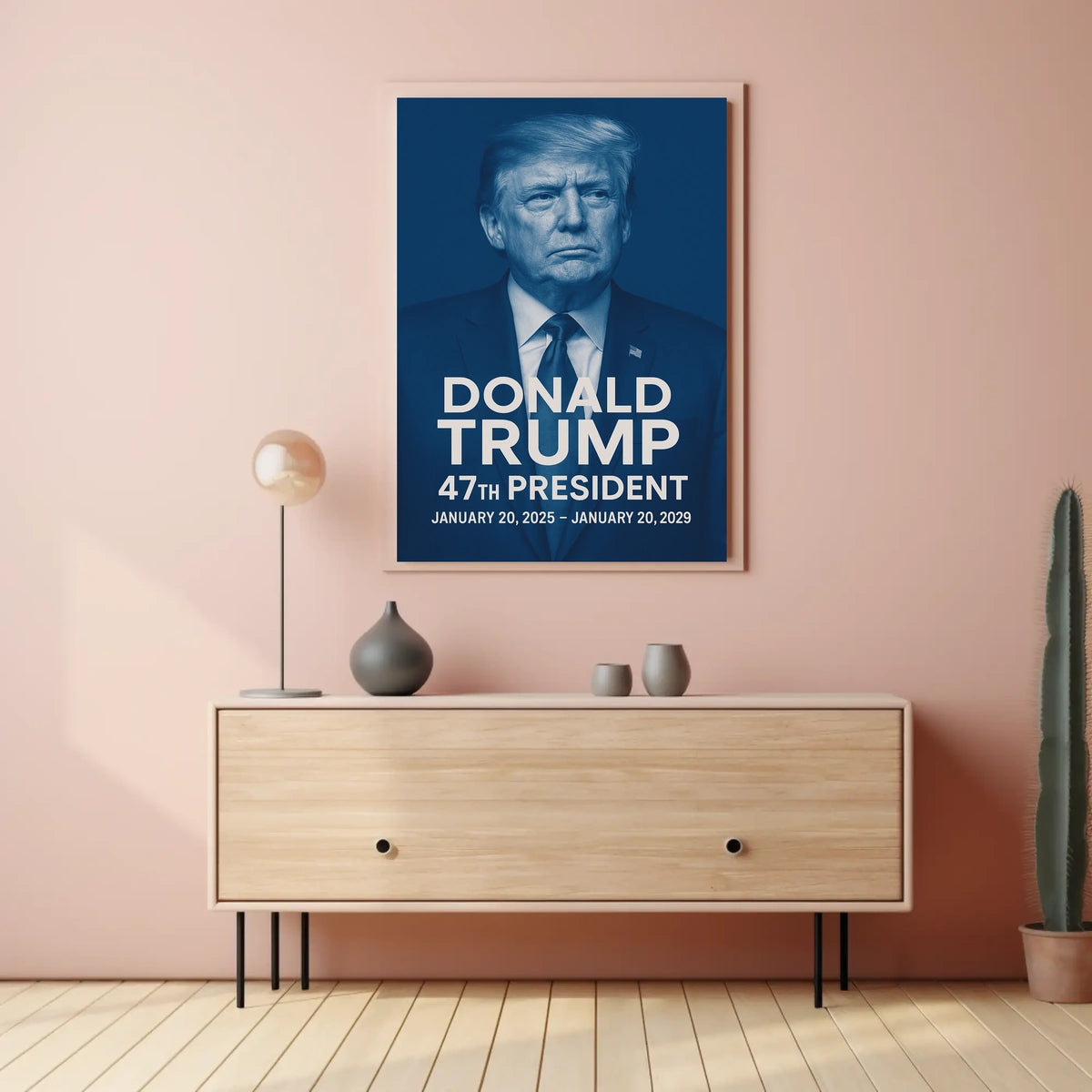 Donald Trump Visionary Leader in Monochrome Poster