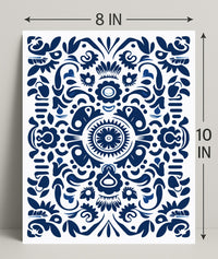 Ornate Blue Pattern Design Poster