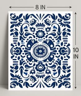Ornate Blue Pattern Design Poster