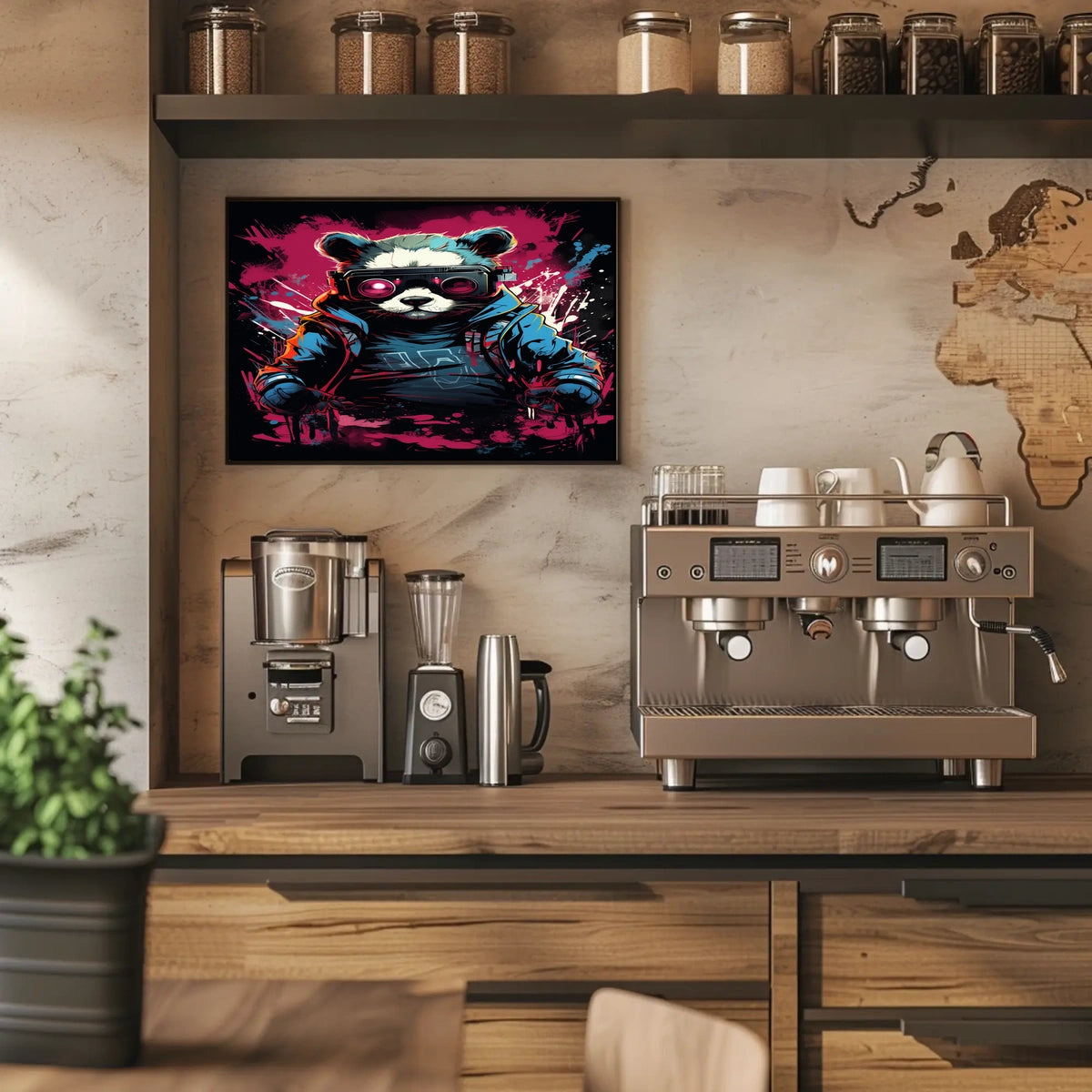 Cyberpunk Panda Poster