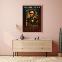 Abraham Lincoln Inspirational Vintage Art Historical or Presidential Poster