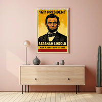 Abraham Lincoln 16th President of the United States Inked Comic Style Poster