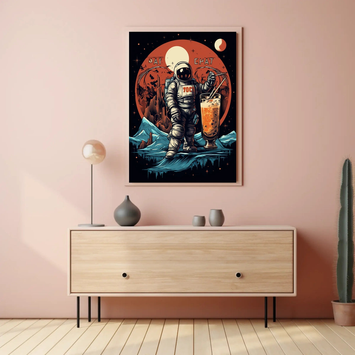 Cosmic Adventure with Bubble Tea Poster