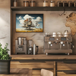 Surreal Dreamscape with Mechanical Houses - Fantasy or Mythology Poster