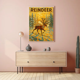 Reindeer In Winter Wonderland Poster