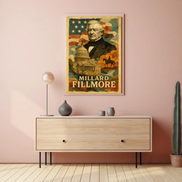 Millard Fillmore 13th President of the United States Layered Digital Collage Poster