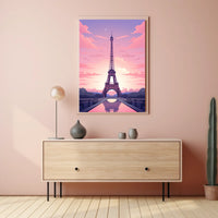 Eiffel Tower Sunset Travel Poster