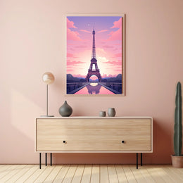 Eiffel Tower Sunset Travel Poster