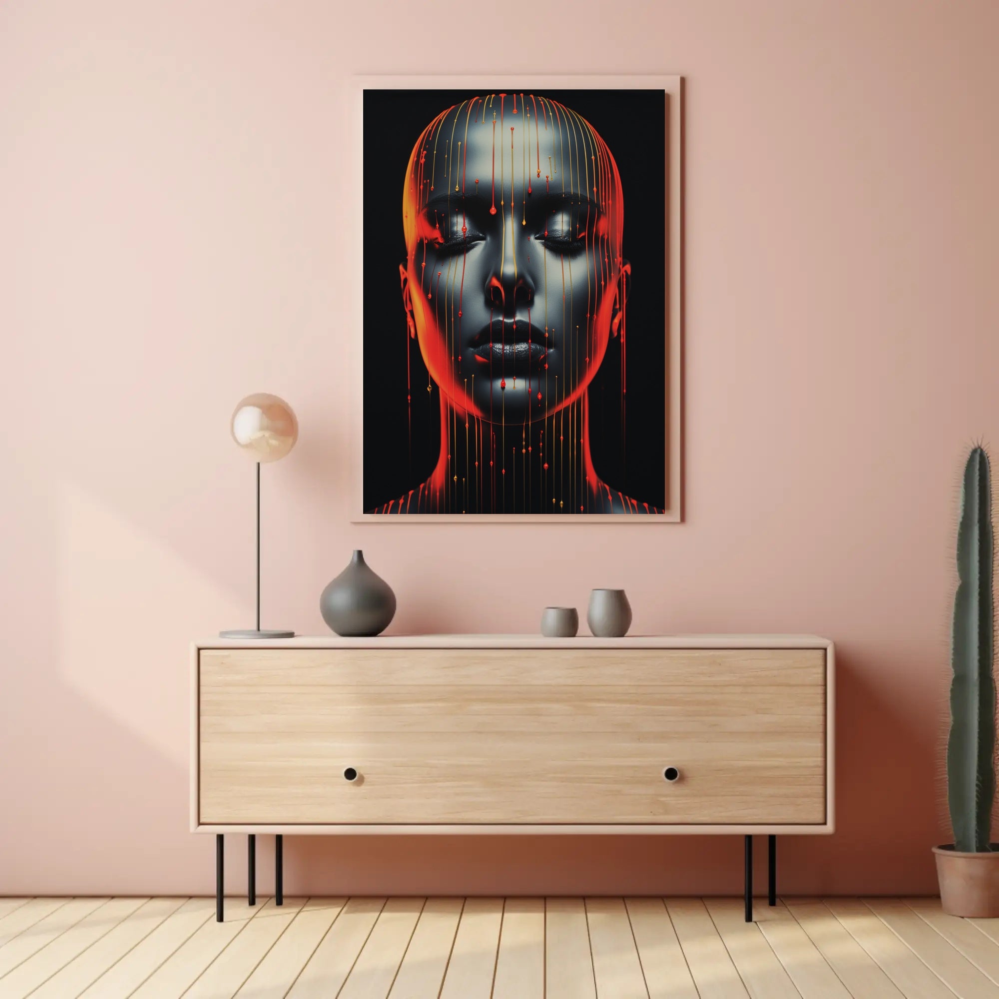 Dripping Colors A Futuristic Portrait Poster
