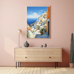 Santorini Dreamscape Mediterranean Travel Poster