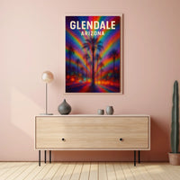 Glendale Arizona Palm Vibrant Digital Painting Poster