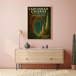 Carlsbad Caverns Vintage National Park Poster