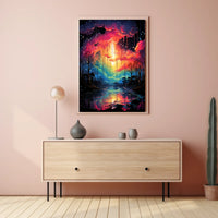 Dreamscape Multicolored Landscape Artistic Poster