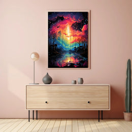 Dreamscape Multicolored Landscape Artistic Poster