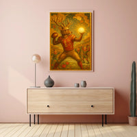 Mystical Deer Football Fantasy Art Poster