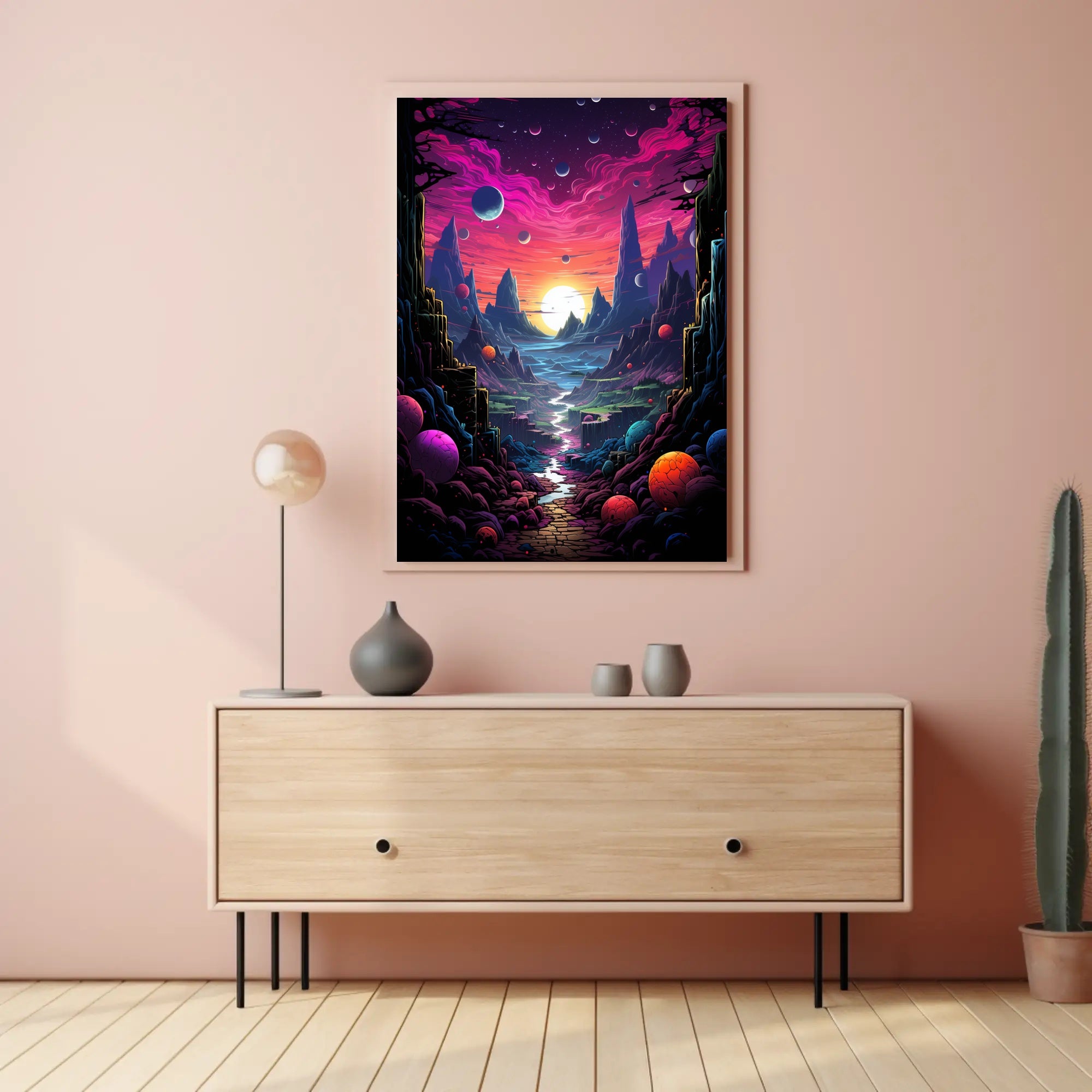 Cosmic Landscape Fantasy Poster PosterGoat