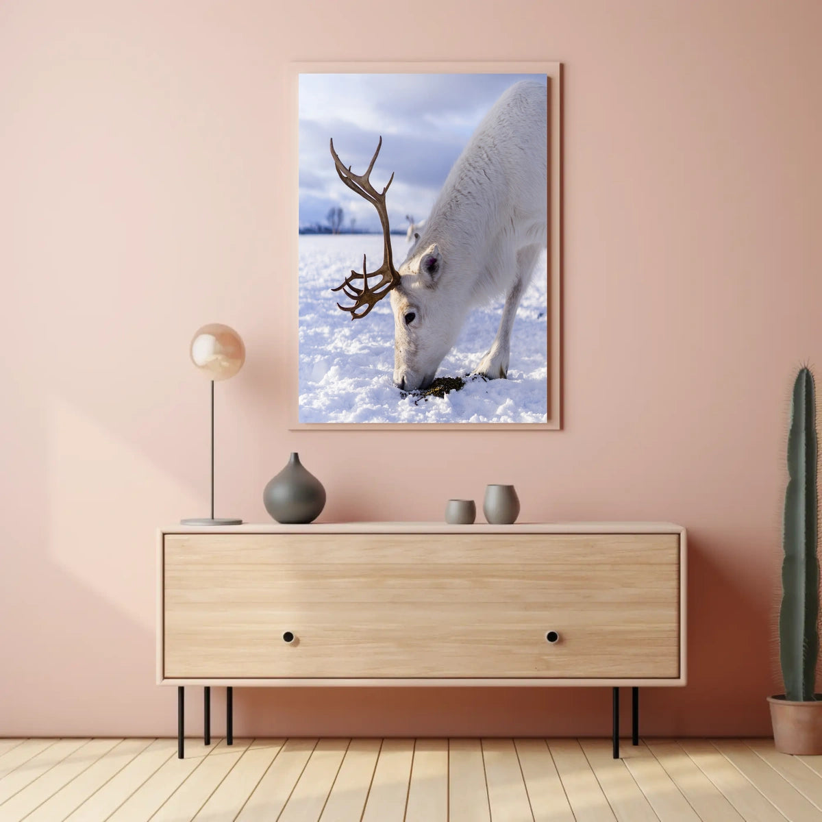 Majestic Reindeer In Snow Poster