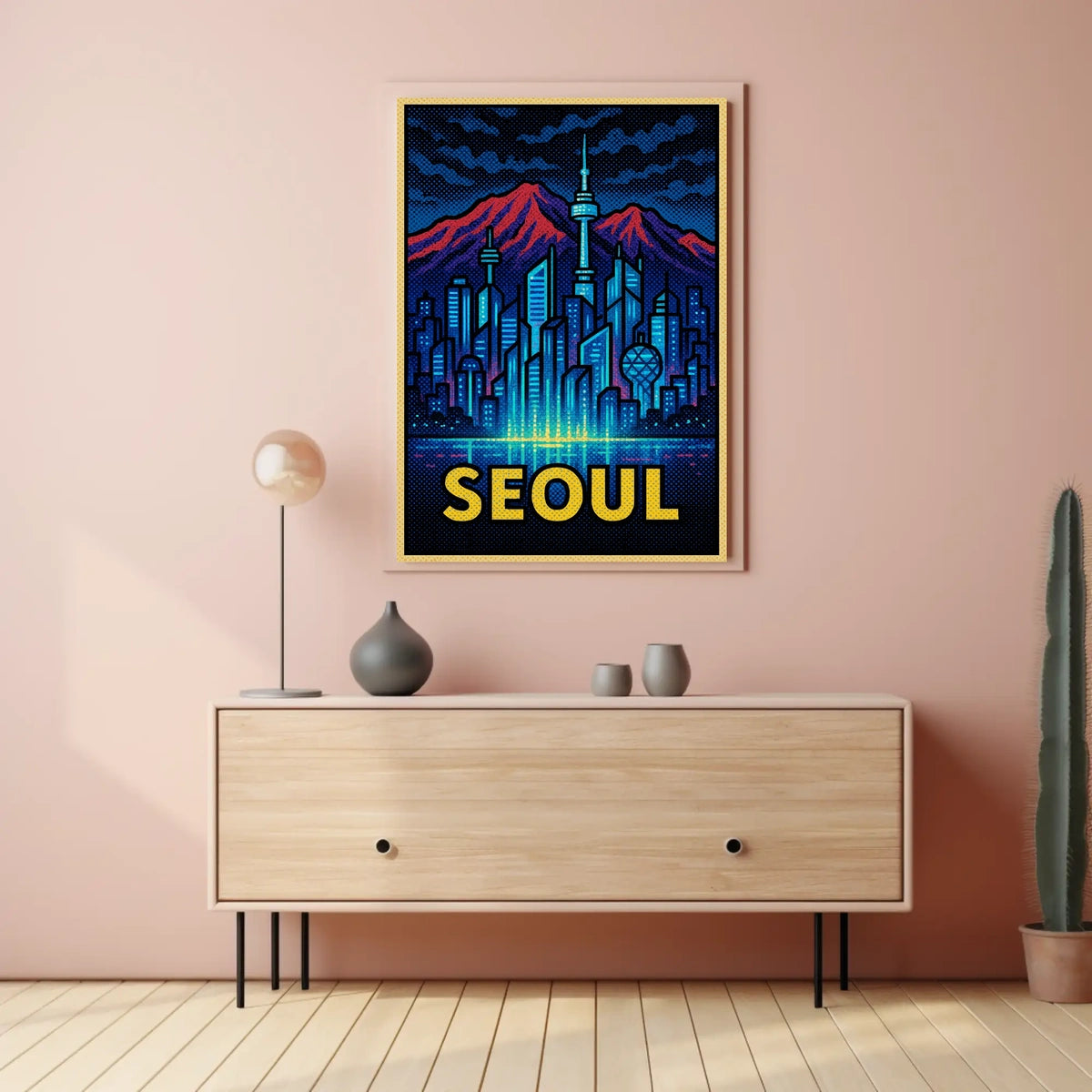 Seoul Skyline Art Poster