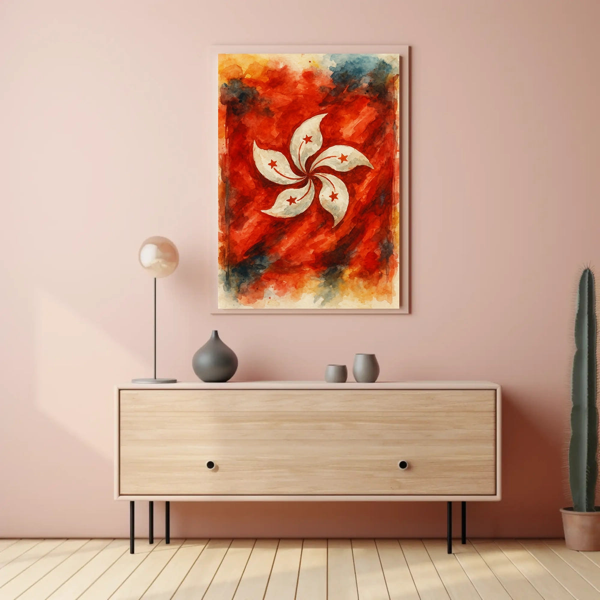 Artistic Interpretation of the Hong Kong Flag Poster