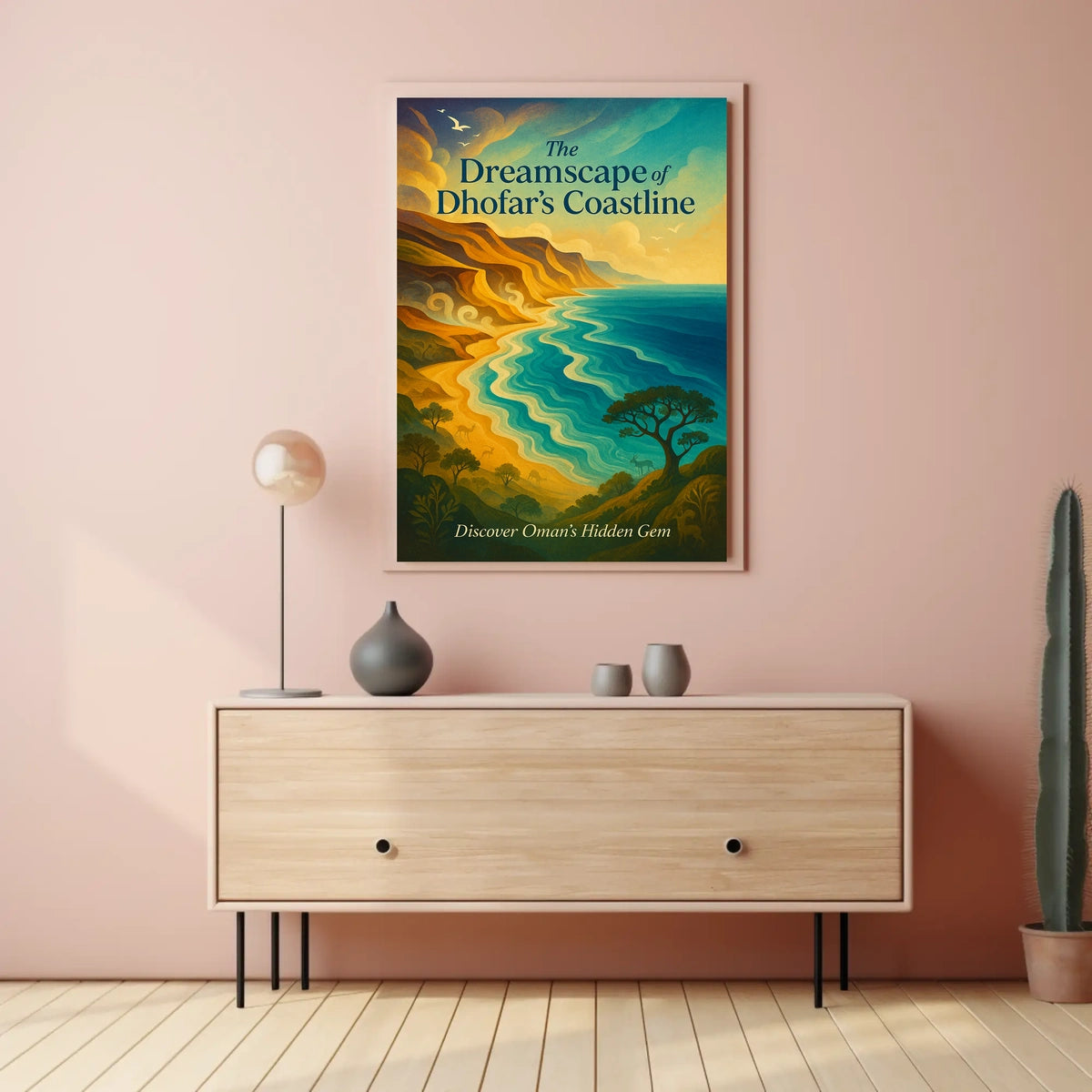 Dhofar Coastal Beauty: Abstract Art Travel Poster