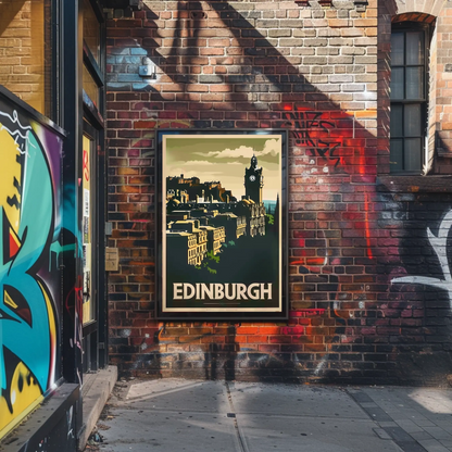 Edinburgh, Scotland Vintage Style Poster