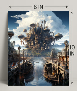 Steampunk Cityscape Poster