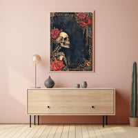 Gothic Skeleton Roses Artistic Poster