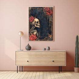 Gothic Skeleton Roses Artistic Poster