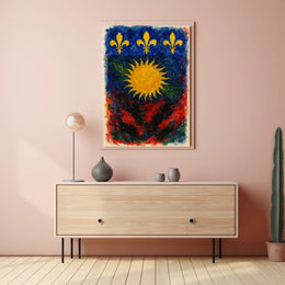 Vibrant Heraldic Sun Poster