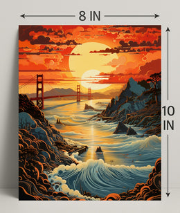Sunset Over The Golden Gate Poster