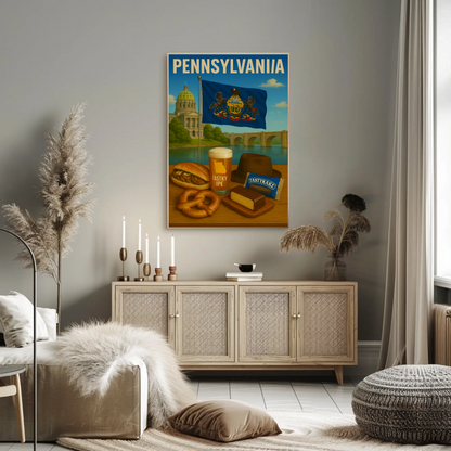 Pennsylvania Pretzel TastyKake Capitol Sandwich Travel Poster