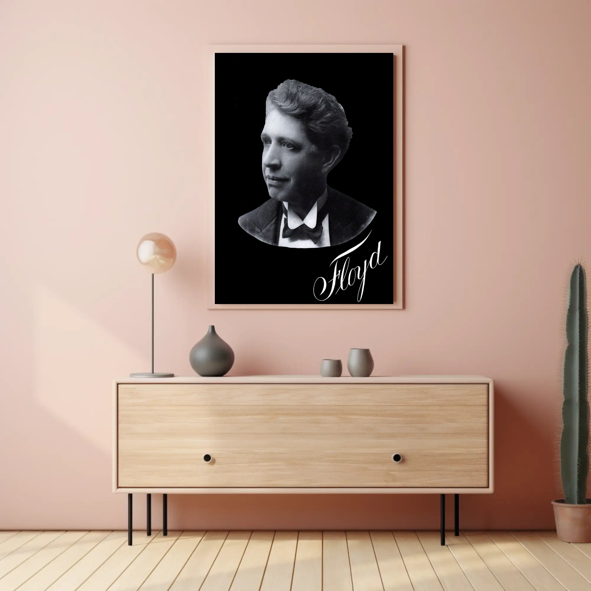 Elegant Floyd Portrait Classic Black and White Artistic Poster