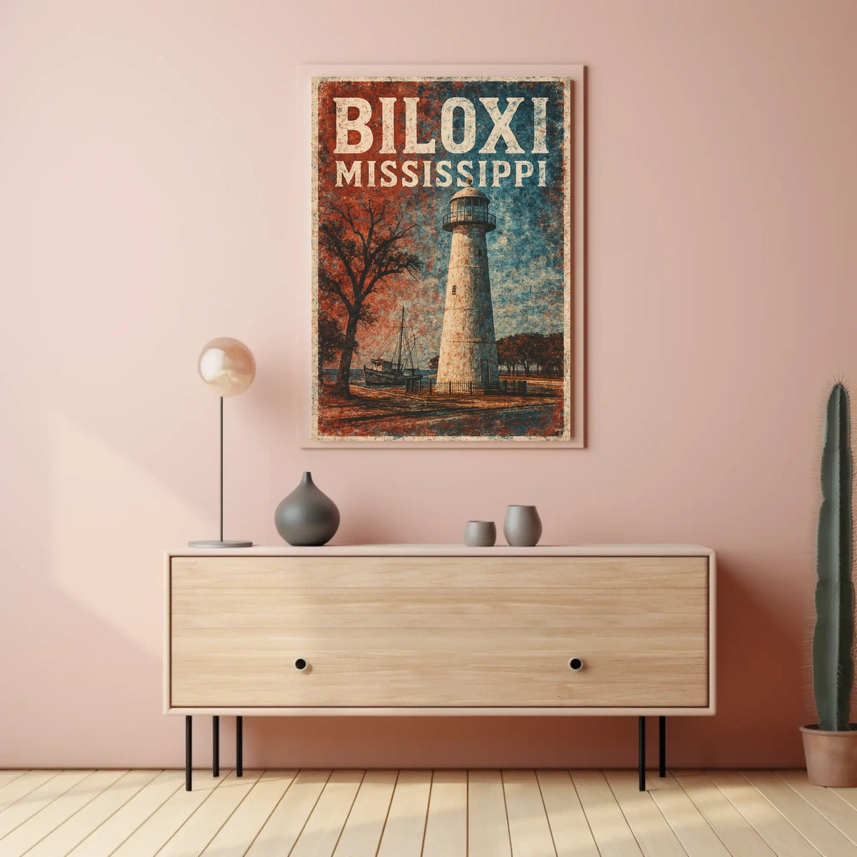 Biloxi Lighthouse Coastal Decor Photography Realism Poster
