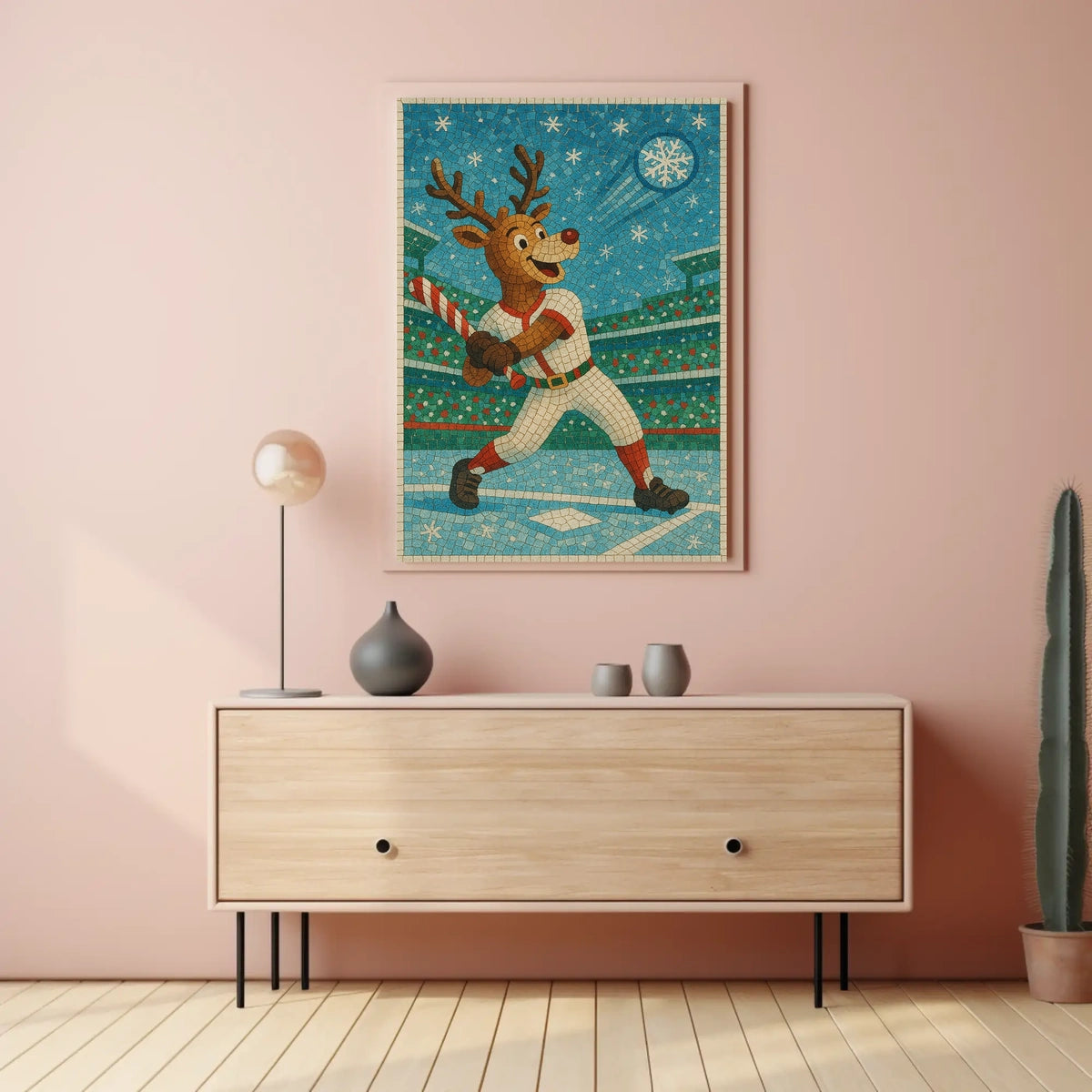 Reindeer Baseball Star Poster