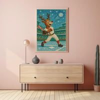 Reindeer Baseball Star Poster