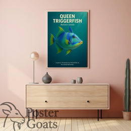 Queen Triggerfish Photorealistic Art Animal Poster