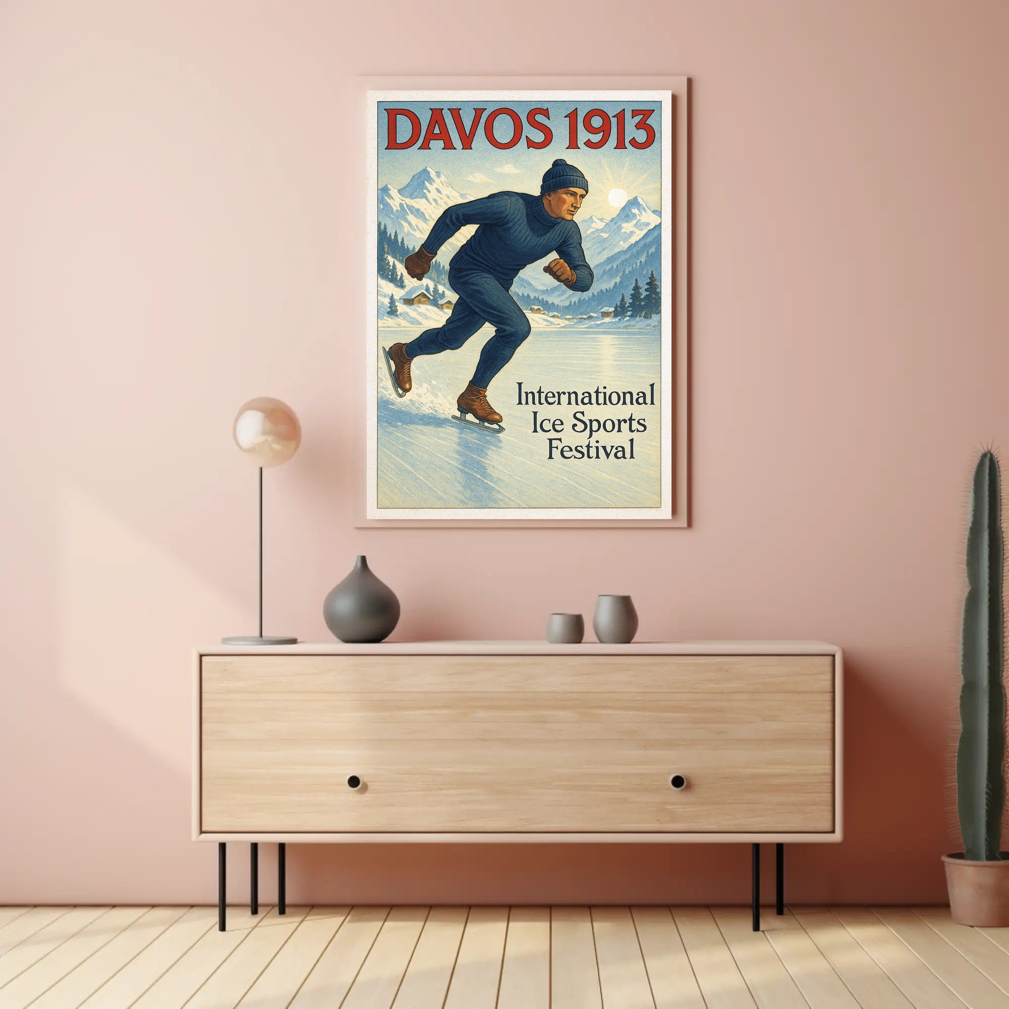 Davos 1913 International Ice Sports Festival Poster PosterGoat