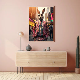 Stylish Rabbit In The City Poster