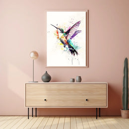 Vibrant Hummingbird Art Poster