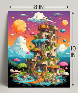 Fantasy Tower In A Dreamscape Poster PosterGoat