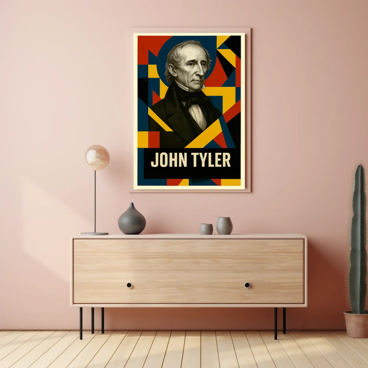 John Tyler 10th President of the United States Abstract Pop Poster