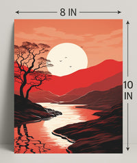 Tranquil Sunset Landscape Poster