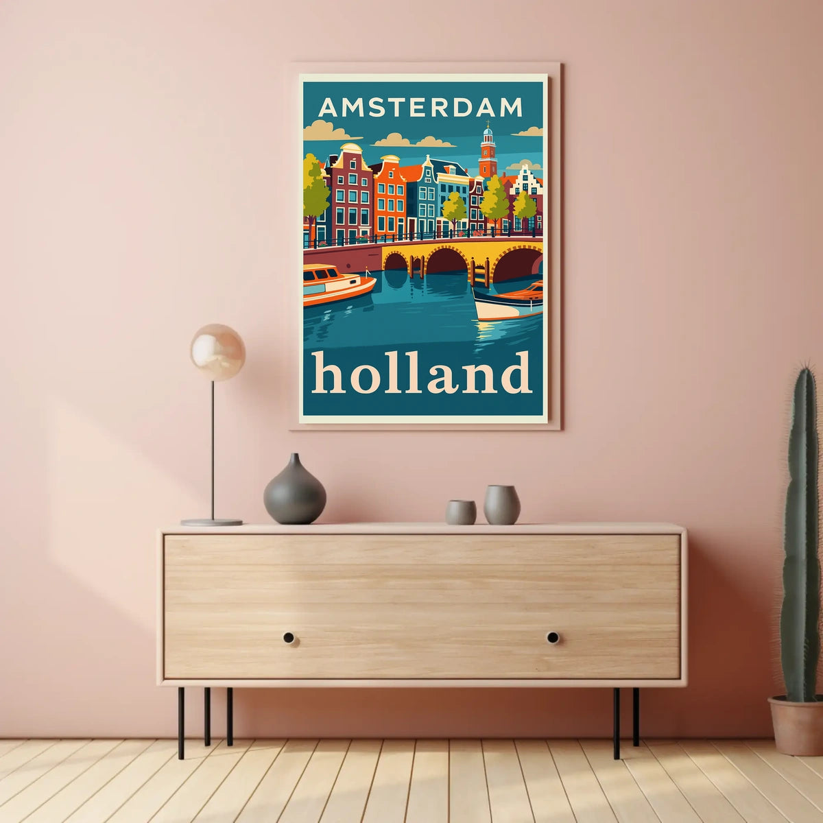 Amsterdam Holland Travel Poster