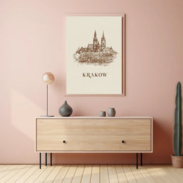 Krakow Architectural Sketch Poster