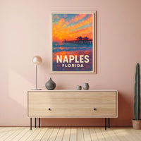 Naples Florida Sunset Poster Wall Art For Beach Lovers