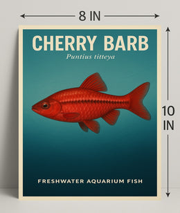 Cherry Barb Freshwater Aquarium Fish Poster PosterGoat