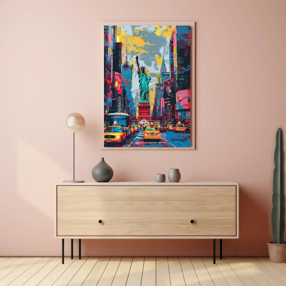 Surreal New York City Skyline Poster Abstract Wall Art