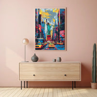 Surreal New York City Skyline Poster Abstract Wall Art